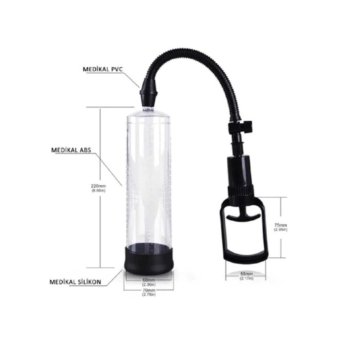 Xl Pump 22 Cm Penis Vakum Pompası Emiş Gücü Yüksek Penis Pompası