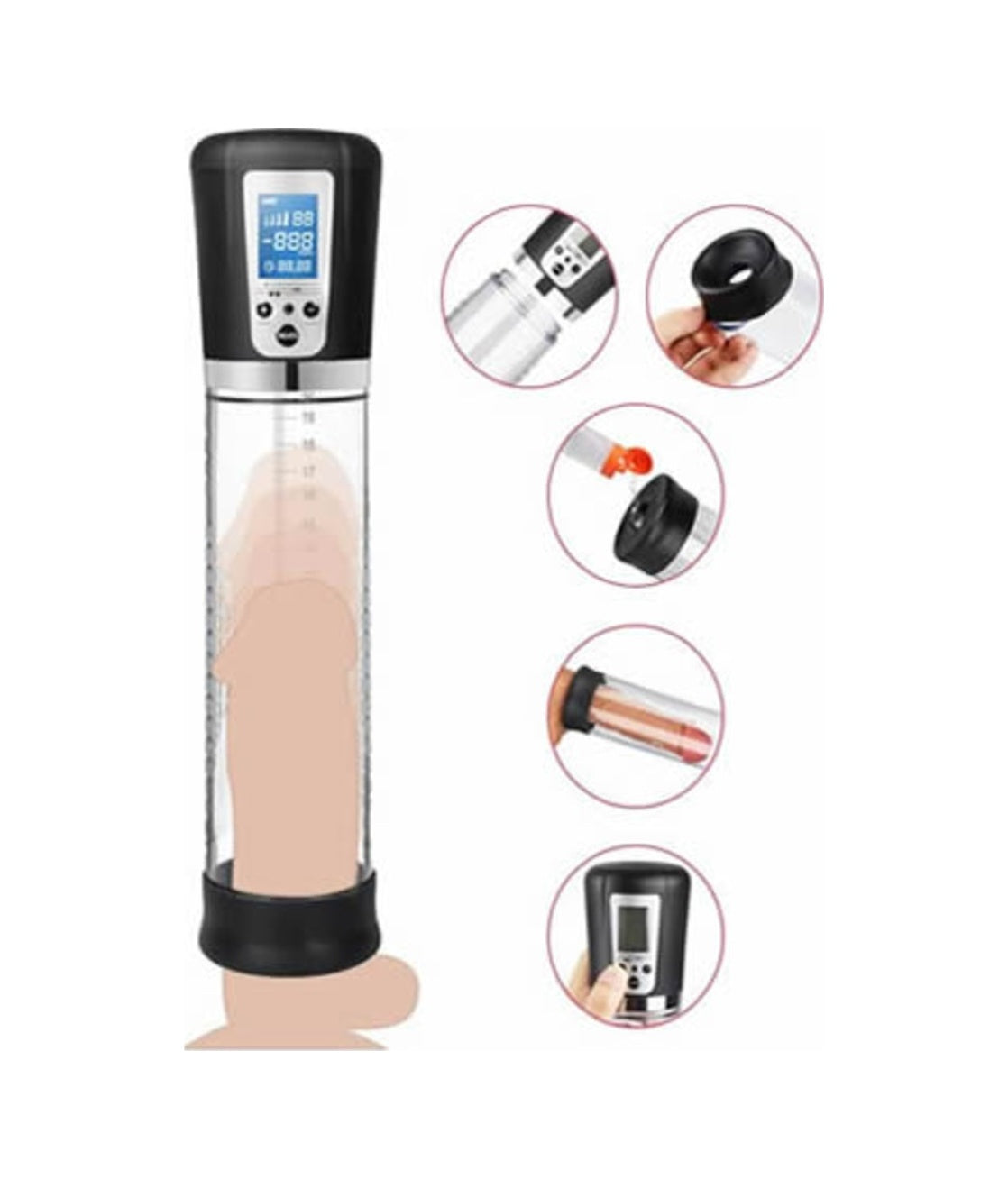 Passion Pump Usb Şarjlı Led Ekranlı 4 Titreşimli Tam Otomatik Penis Pompası
