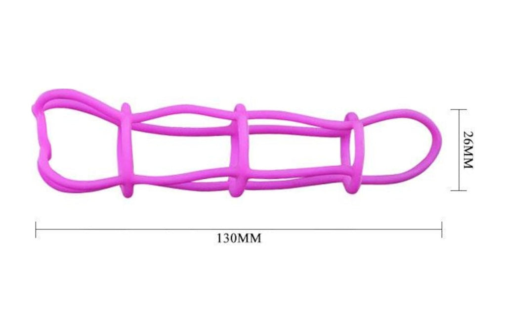 Baile Net Sleeve Süper Kalite Silikon Penis Kılıfı Fantezi Penis Kafesi