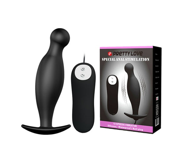 Pretty Love 12 Titreşimli Kumandalı Anal Vibratör Zenci Anal Plug Stimülatör