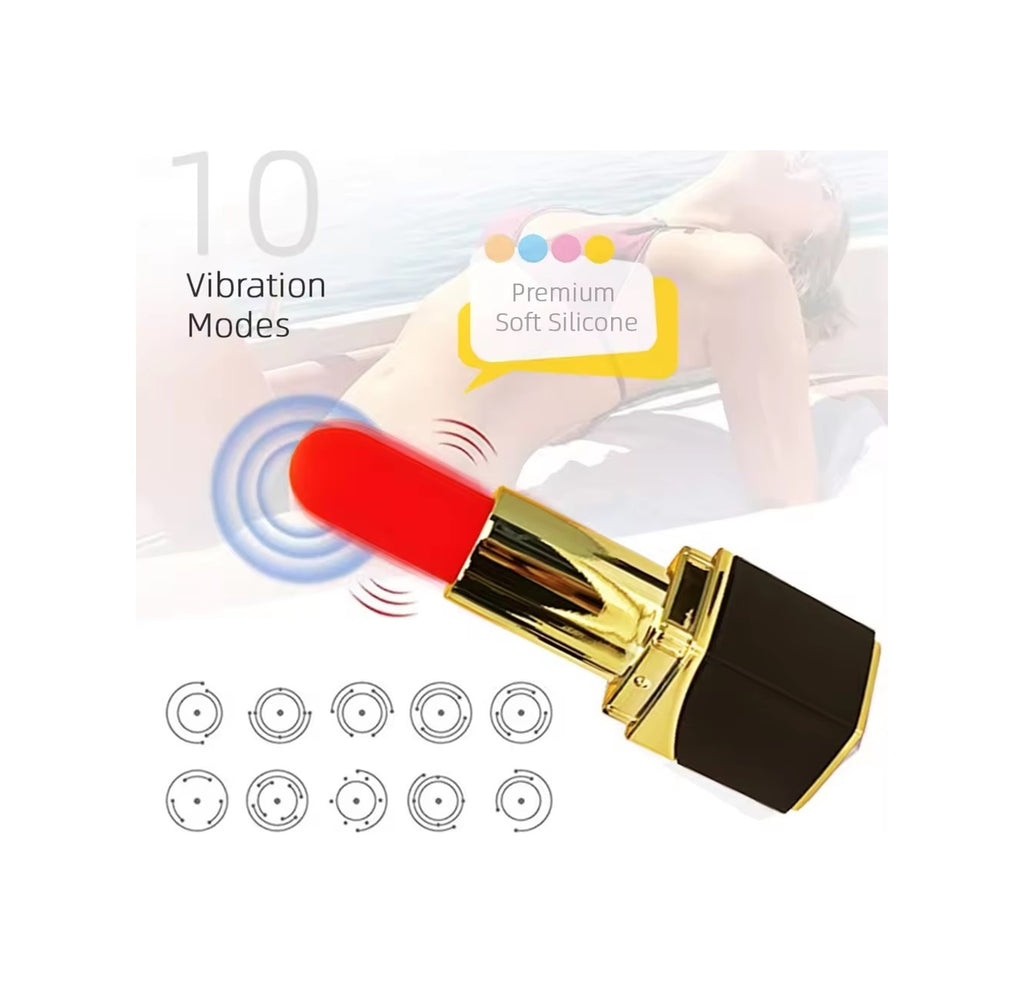 Lipstick Black USB Şarjlı 10 Farklı Frekans Titreşim Ayarlı Ruj Vibratör