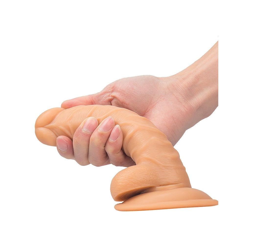 Realistik 18 CM Vantuzlu Damarlı Ten Dokusunda Süper Yapay Dildo