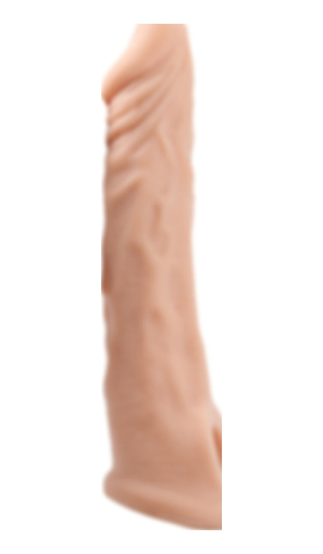 Ucu Dolgulu Realistik 18 CM Uzatmalı Penis Kılıfı