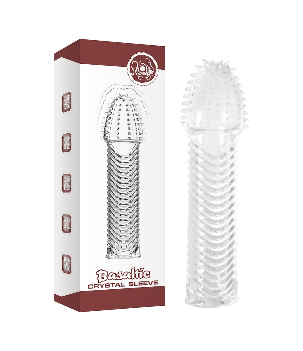 Basaltic 15 Cm Tırtıklı Silikon Uzatmalı Penis Kılıfı