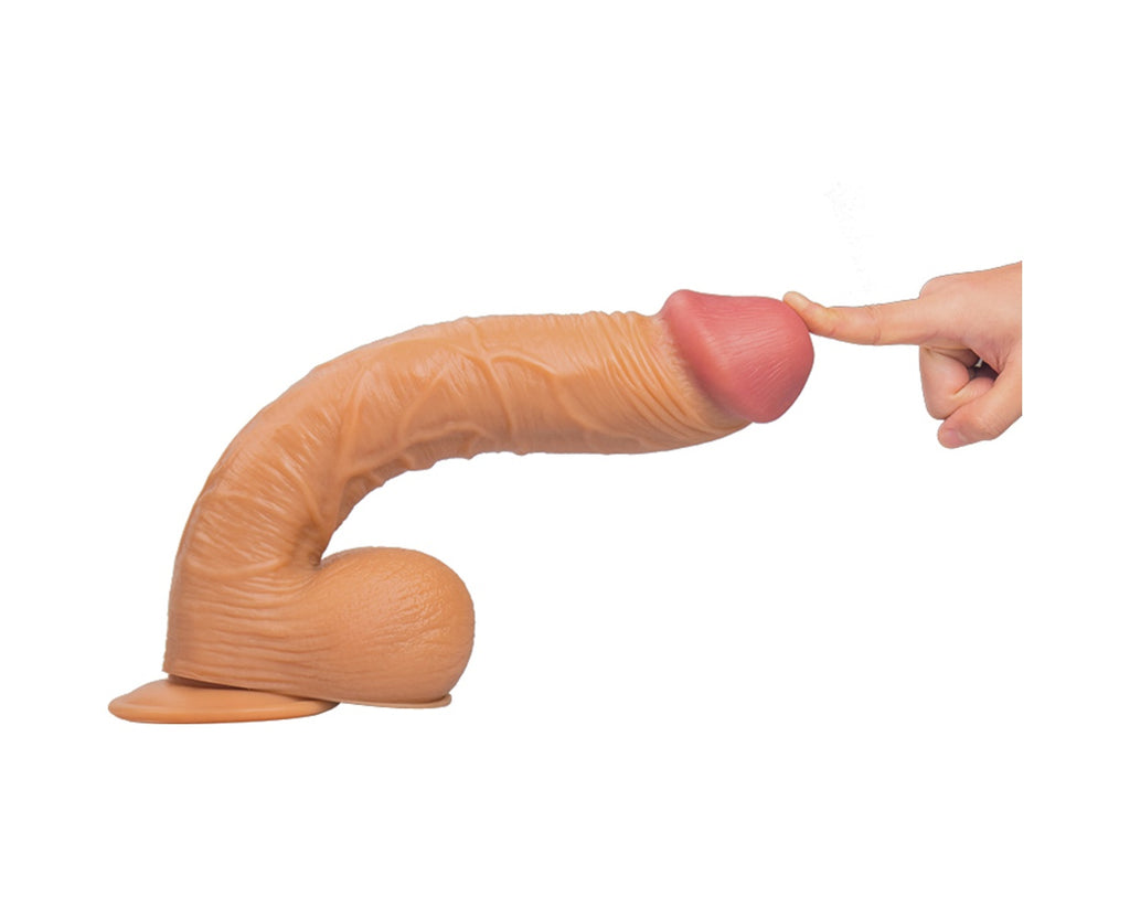 King 32.5 CM Dev Realistik Kalın Penis Gerçekçi Vibratör Dildo
