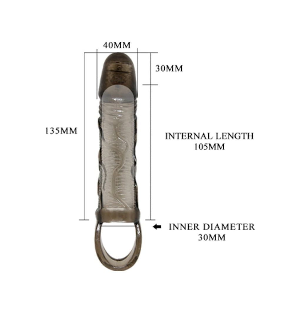 Pretty Love Titreşimli 3 Cm Uzatmalı Silikon Penis Kılıfı Zenci Vibratör Dildo
