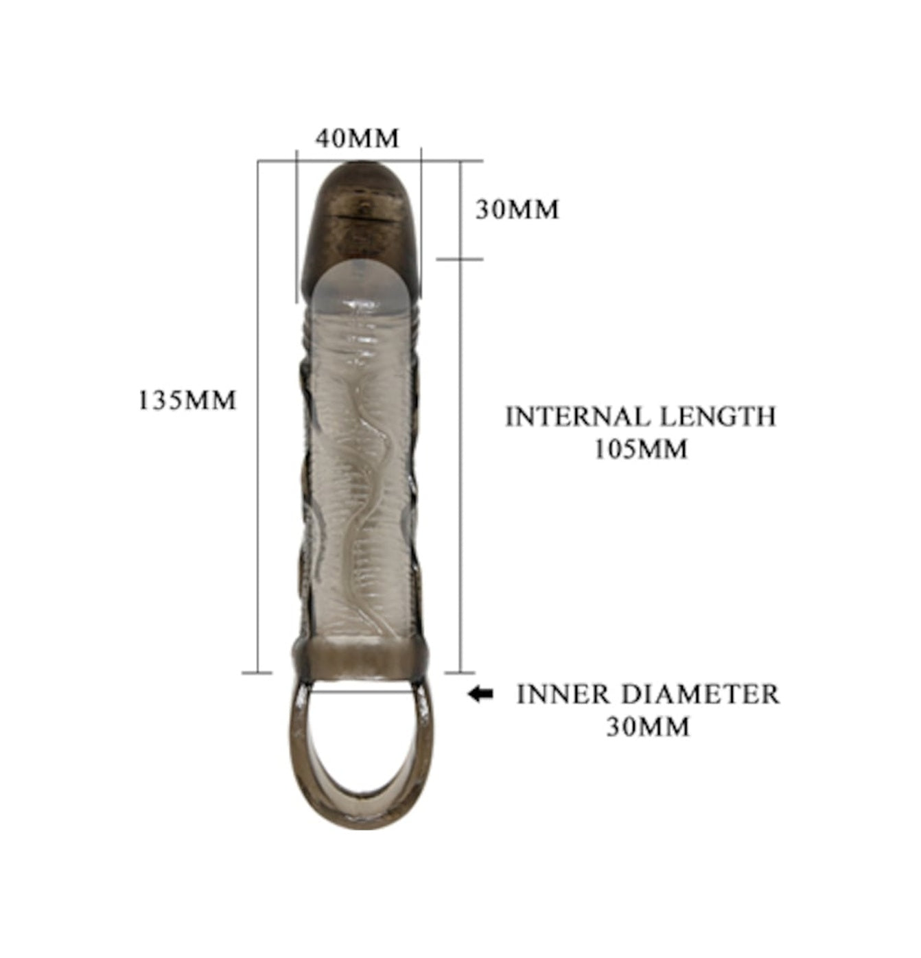 Pretty Love Titreşimli 3 Cm Uzatmalı Silikon Penis Kılıfı Zenci Vibratör Dildo