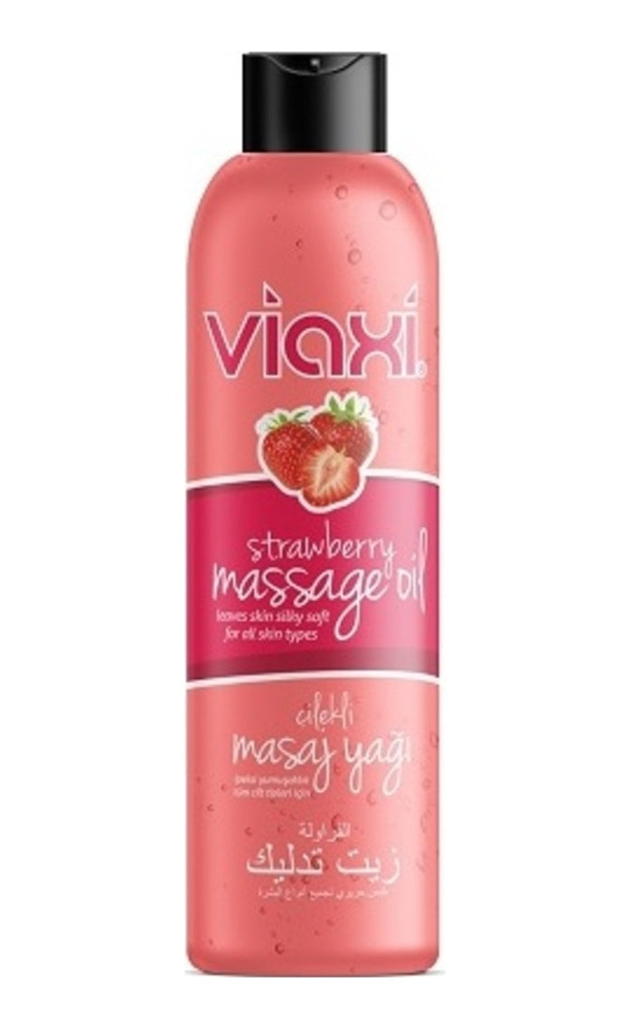 Viaxi Çilek Aromalı Masaj Yağı Erotik Unisex Masaj Yağı 177 Ml