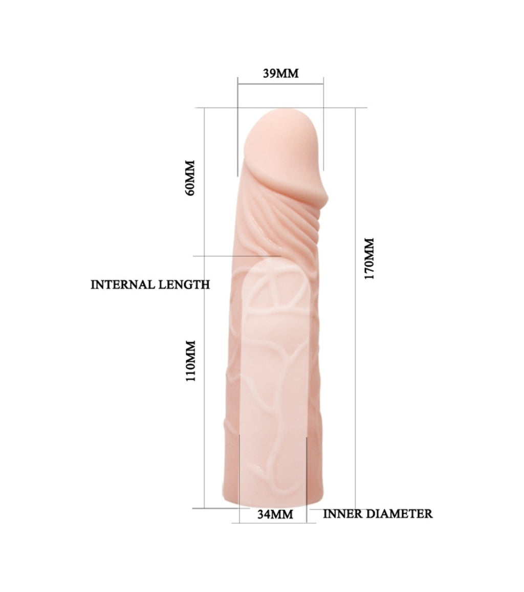 Baile Big Men 6 Cm Dolgulu Realistik Uzatmalı Penis Kılıfı