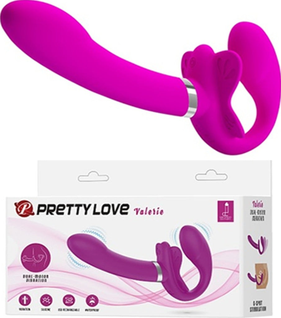 Pretty Love 12 Titreşimli Silikon Strap-On Usb Şarjlı Süper Lüks Vibratör