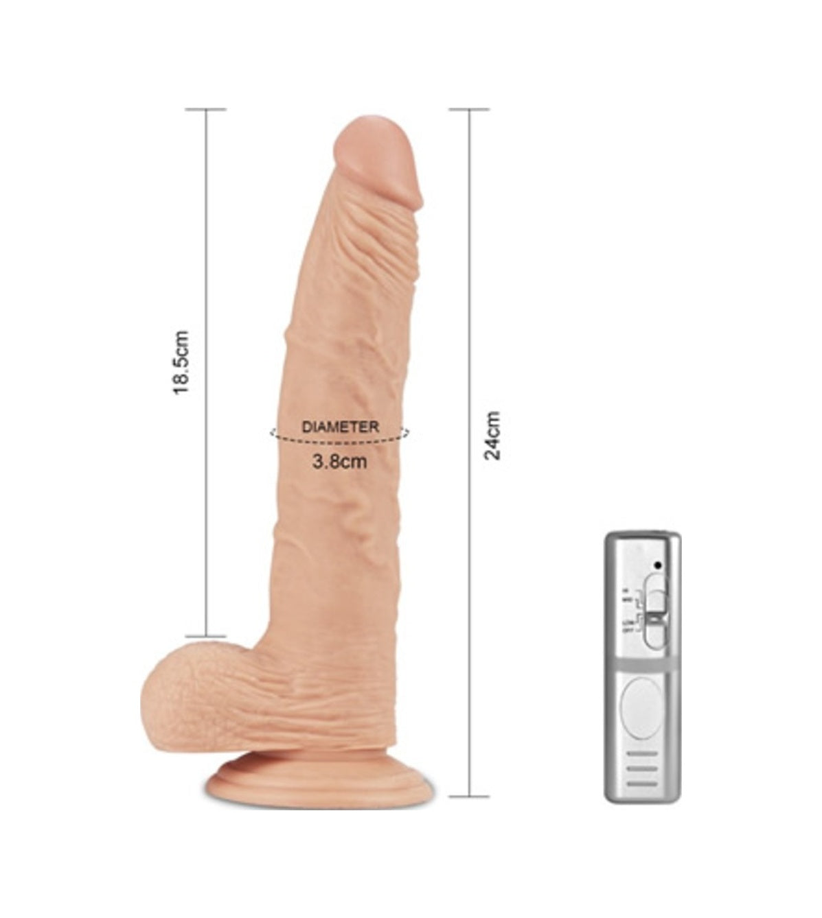 Lovetoy Real 24 Cm 3 Titreşimli Süper Realistik Vibratör Penis Dildo
