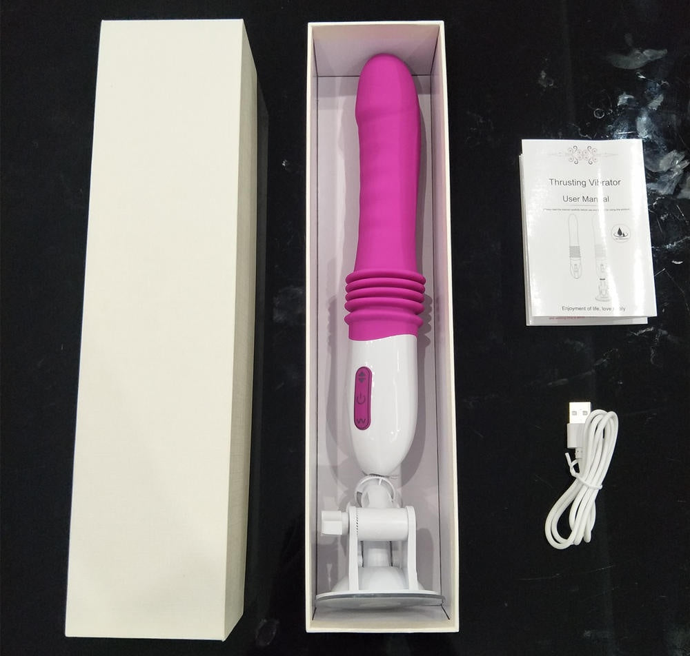 Usb Şarjlı Silikon Otomatik Sex Makinesi Vantuzlu Vibratör Dildo
