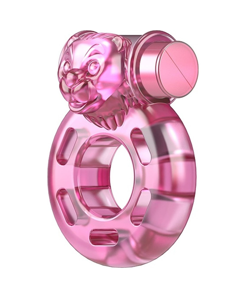 Bear Pink Güçlü Titreşimli Süper Silikon Penis Halkası Yüzüğü