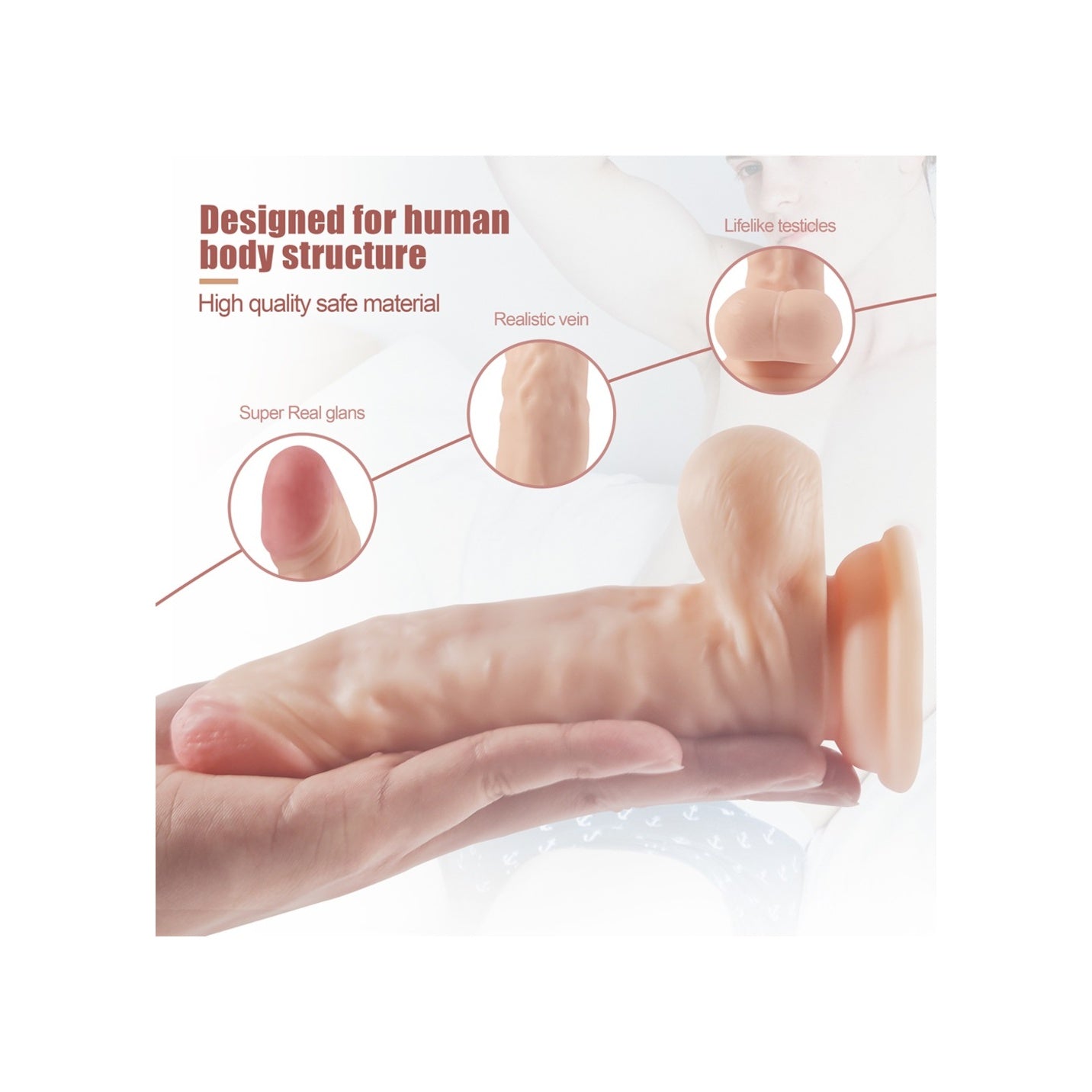 Xs Hunkeagle Orta Boy Penis Et Dokusu Süper Realistik Dildo 17Cm