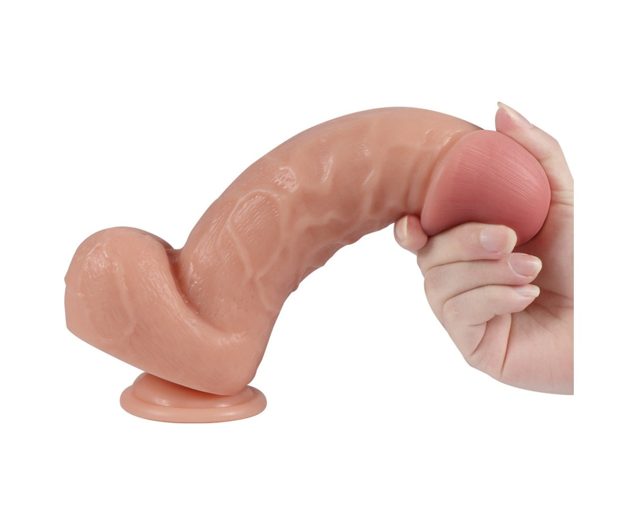 Rocky 22 Cm Vantuzlu Kalın Büyük Realistik Dildo Dev Penis