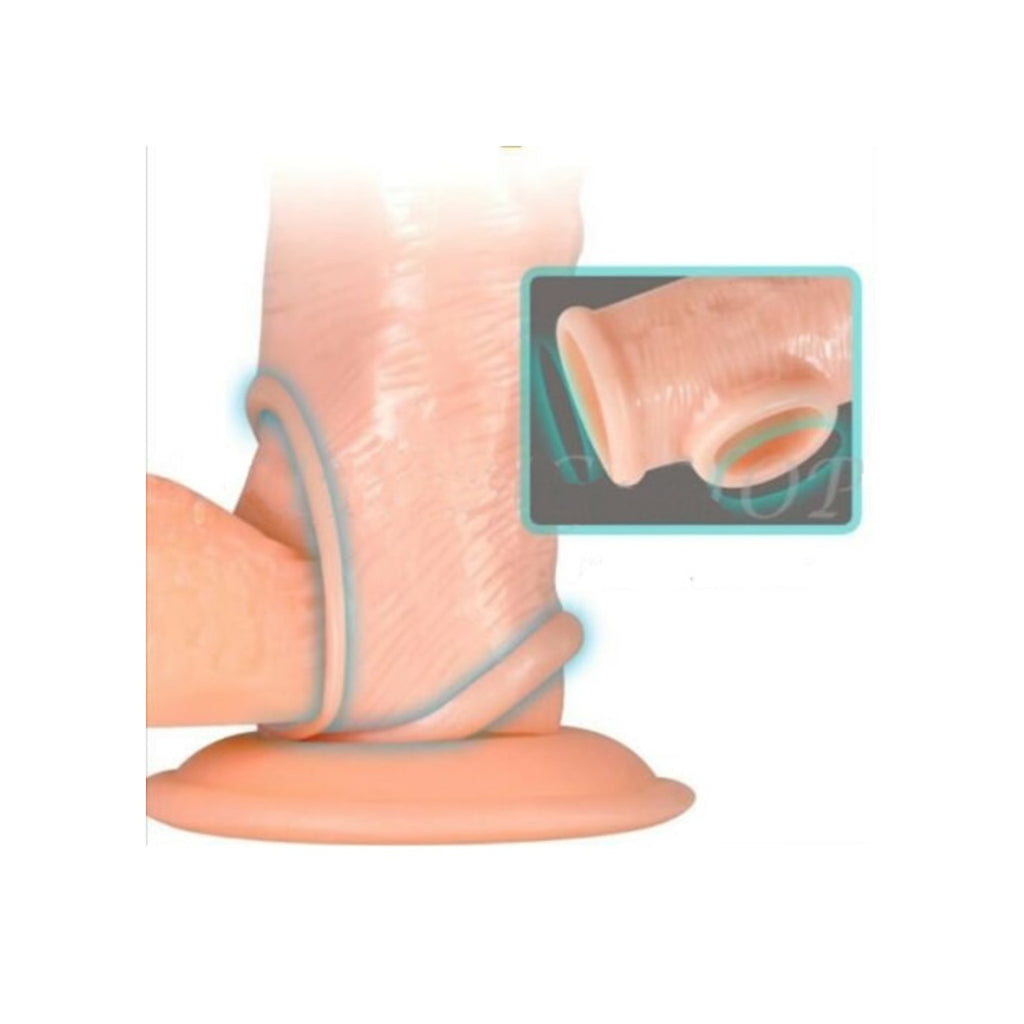 Big 16 Cm Realistik Uzatmalı Penis Kılıfı + Kaydırıcı