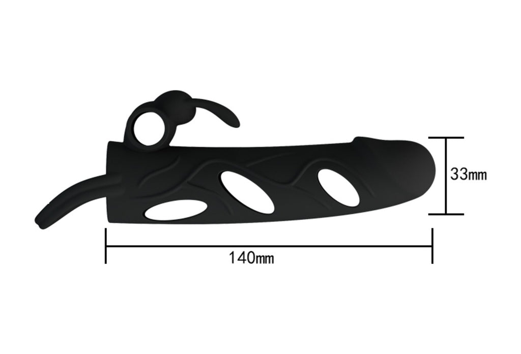Pretty Love Strap Güçlü Titreşimli Uzatmalı Süper Kalite Zenci Penis Kılıfı