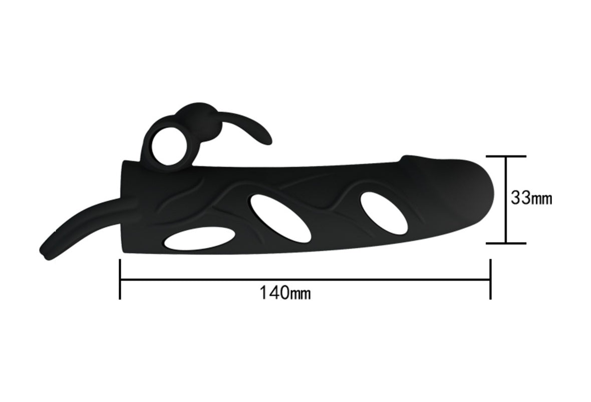 Pretty Love Strap Güçlü Titreşimli Uzatmalı Süper Kalite Zenci Penis Kılıfı