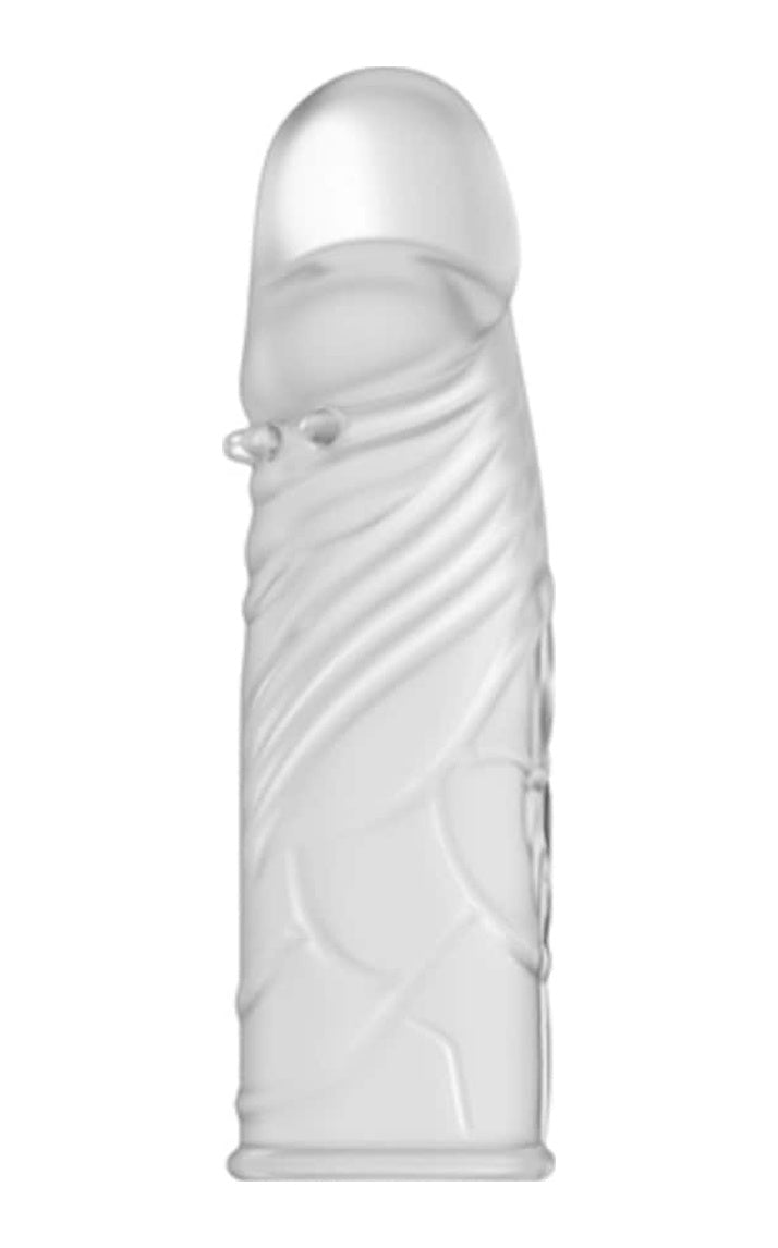 Baile Sleeve Damarlı Uzatmalı Şeffaf Silikon Penis Kılıfı Kristal Dildo