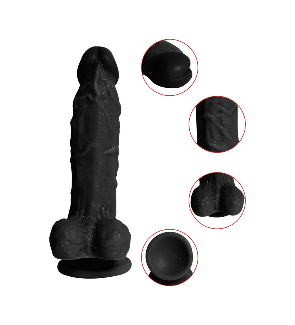 17 Cm Vantuzlu Gerçekçi Realistik Zenci Siyah Penis Anal Dildo