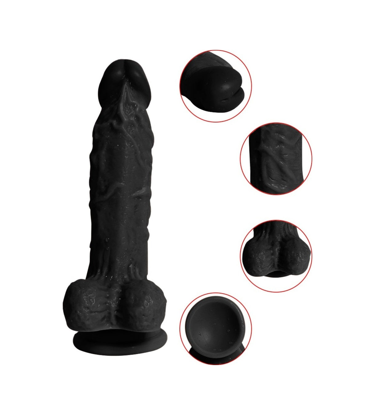 17 Cm Vantuzlu Gerçekçi Realistik Zenci Siyah Penis Anal Dildo