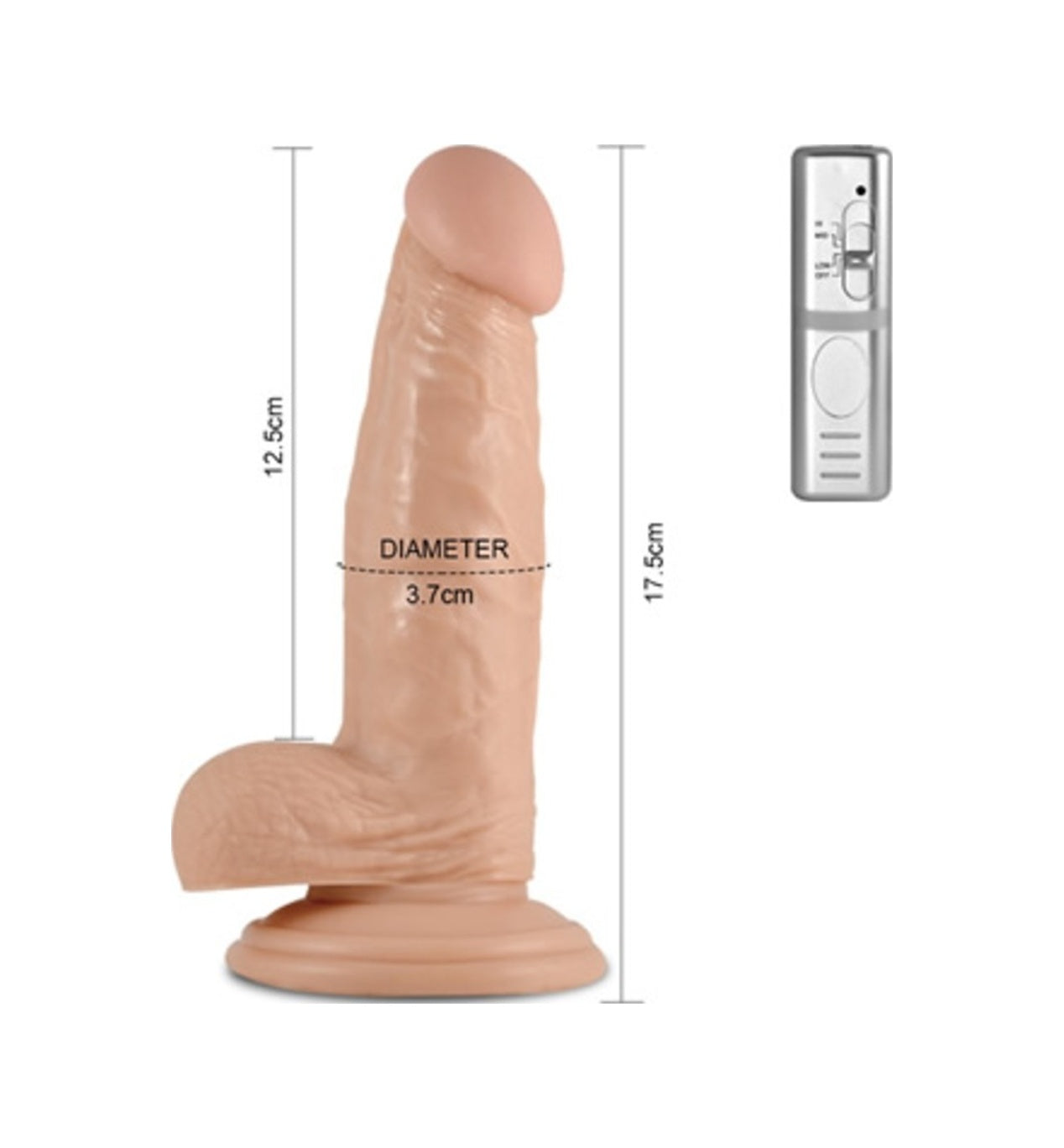 Lovetoy Extreme 17 Cm Güçlü Titreşimli Kumandalı Vibratör Realistik Penis
