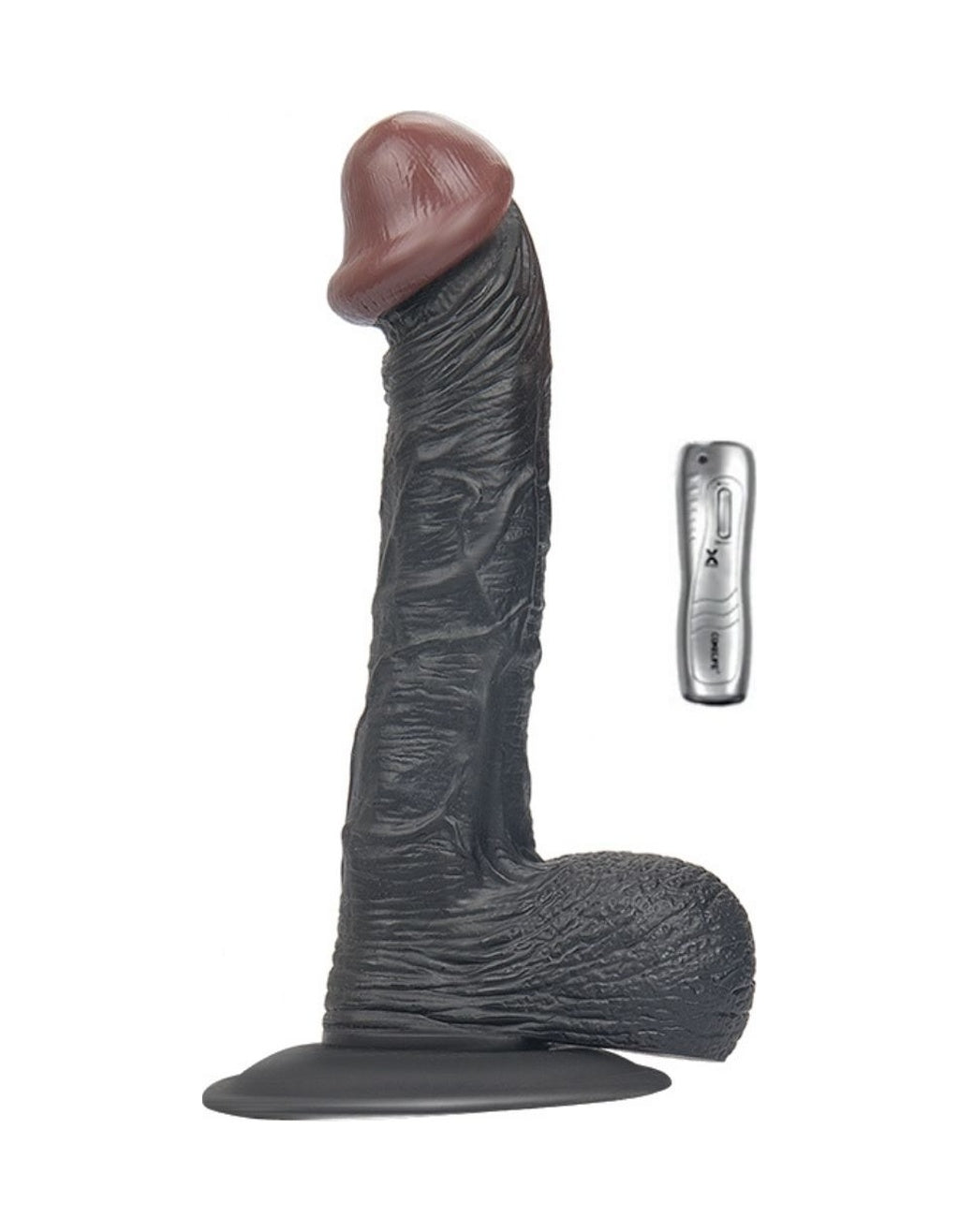 Tam Realistik 19.5 CM Titreşimli Siyah Zenci Yapay Penis Vibratör