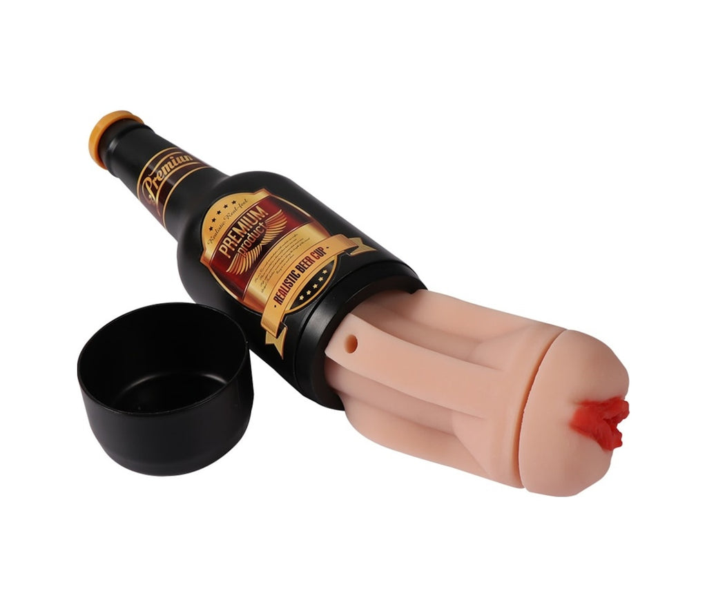 Shequ Beer Bottle 24 Cm Titreşimli Realistik Yapay Vajina Masturbatör