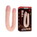 Shequ Black 44 Cm Çift Taraflı Ve Çift Başlı Realistik Dildo Penis