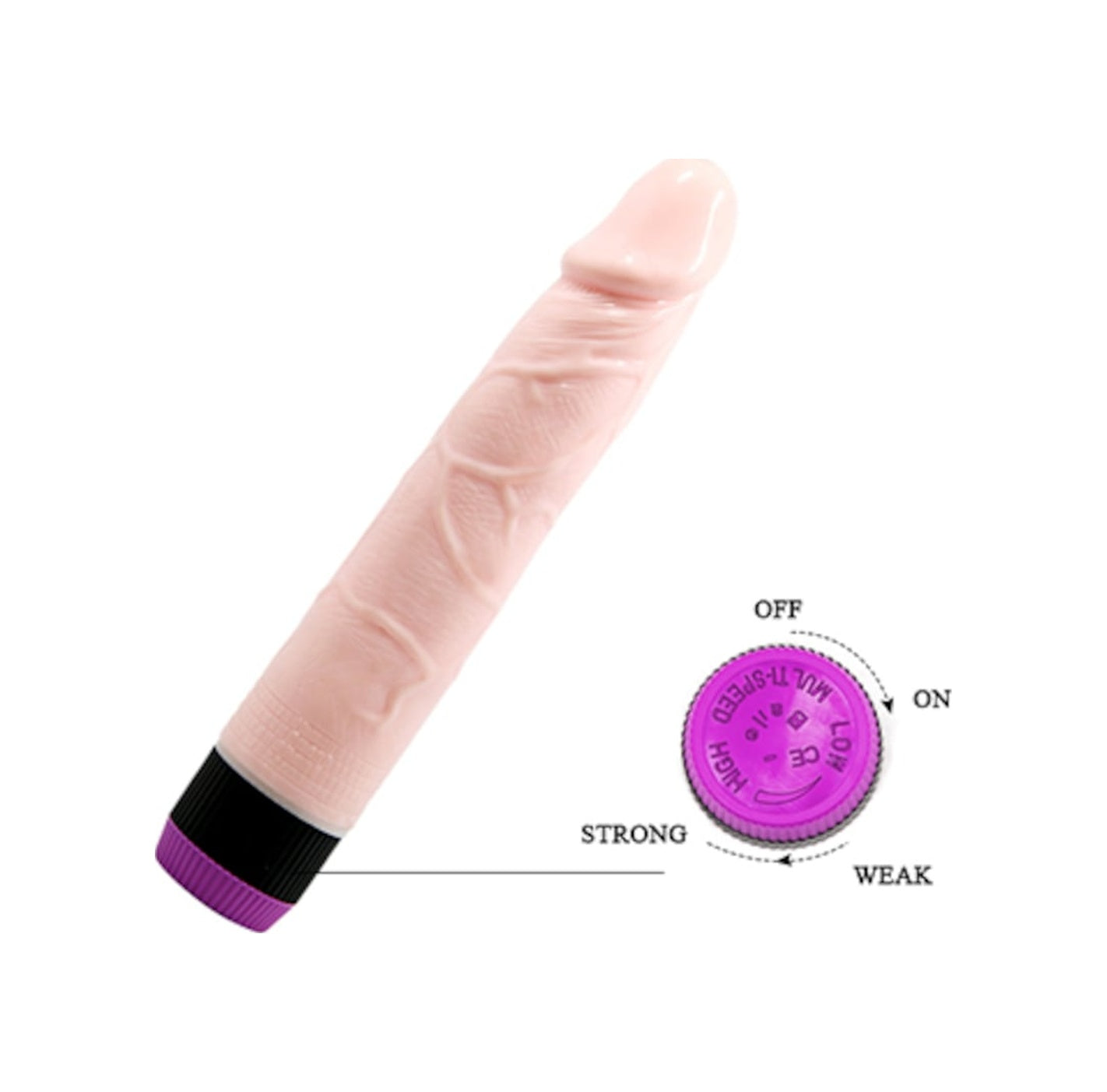 Adour 22Cm Güçlü Titreşimli Realistik Vibratör Anal Dildo Penis