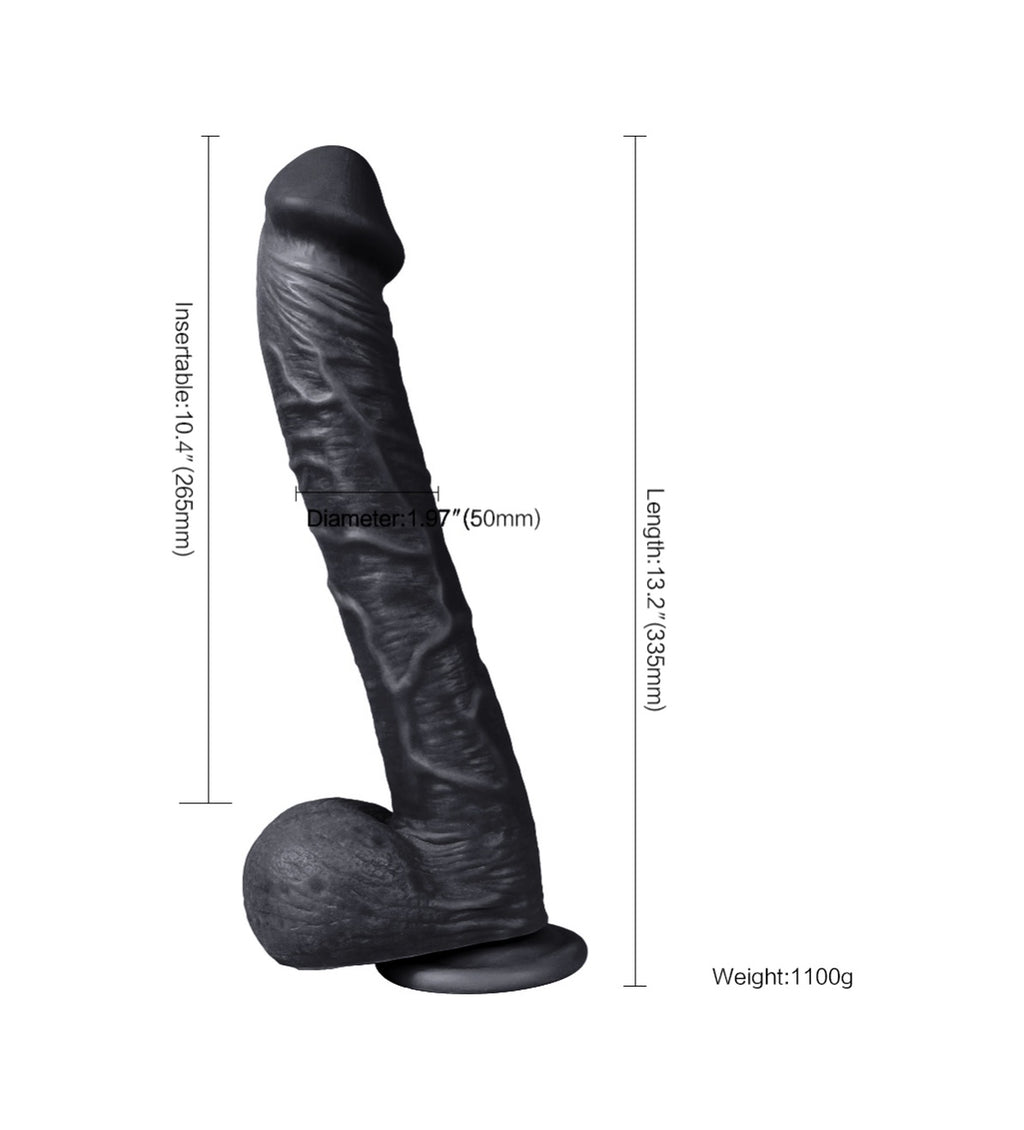 Zenci Dev Gladyatör 33 CM Realistik Penis Gerçek Görünümlü Dildo