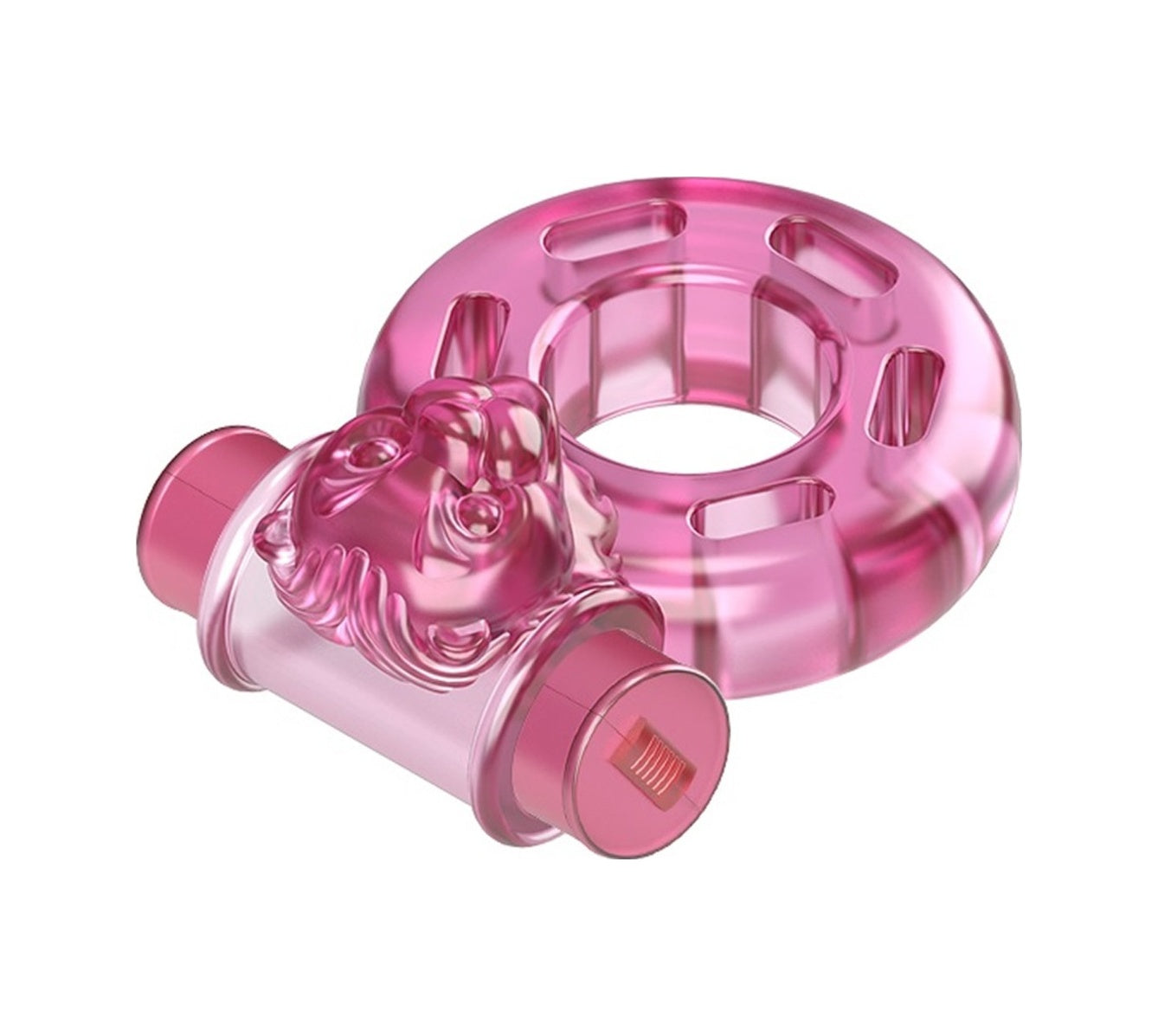 Bear Pink Güçlü Titreşimli Süper Silikon Penis Halkası Yüzüğü
