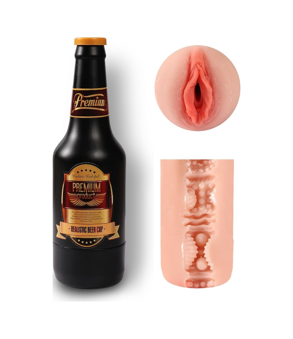 Shequ Beer Bottle 24 Cm Titreşimli Realistik Yapay Vajina Masturbatör