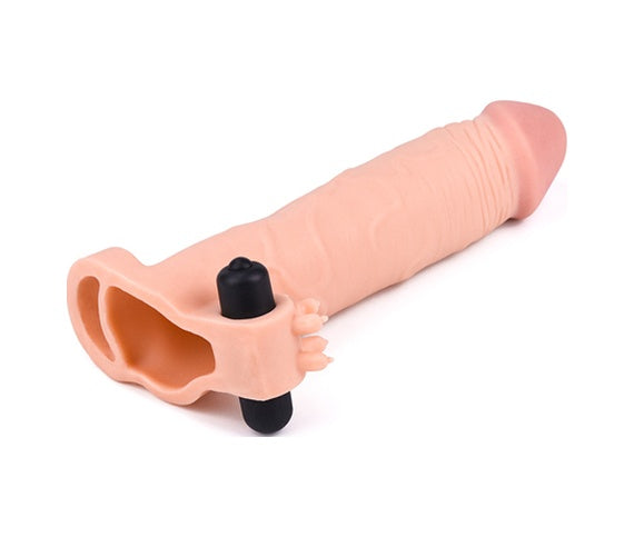 Lovetoy X-Tender 8 CM Dolgulu Titreşimli Realistik Penis Kılıfı Halka 20 CM