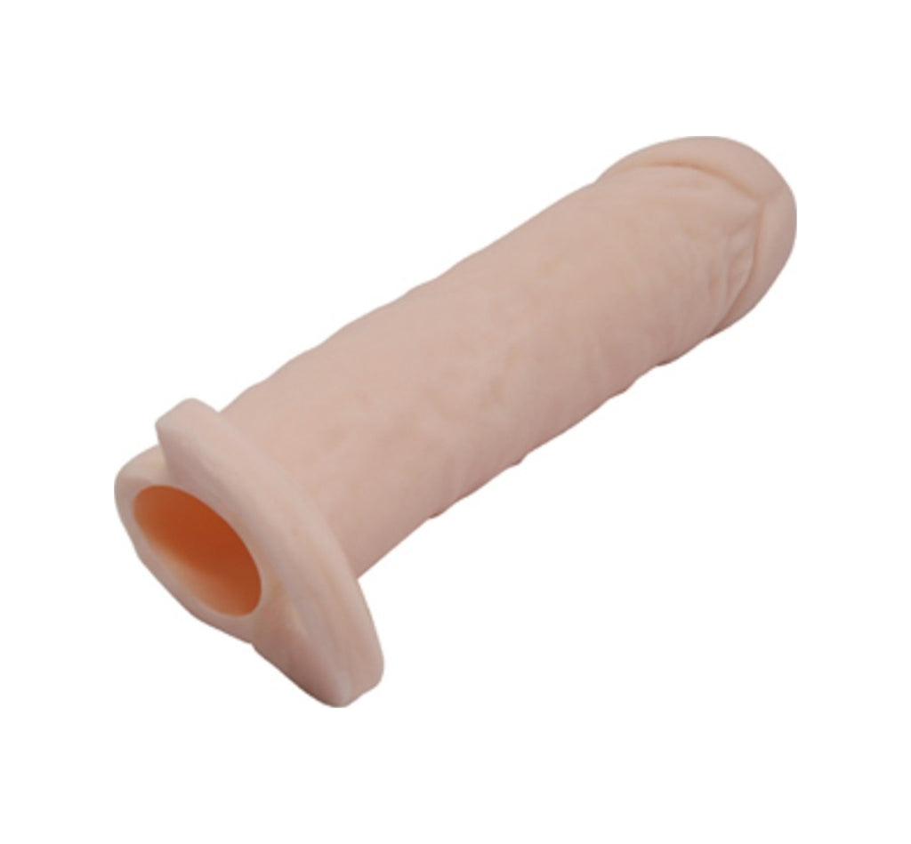 Pretty Love 5 Cm Dolgulu Realistik Uzatmalı Penis Kılıfı Dildo Ten Rengi Penis