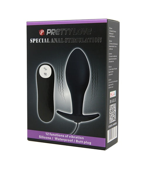 Pretty Love 12 Titreşimli Kumandalı Vibratör Zenci Penis Anal Plug Stimülatör