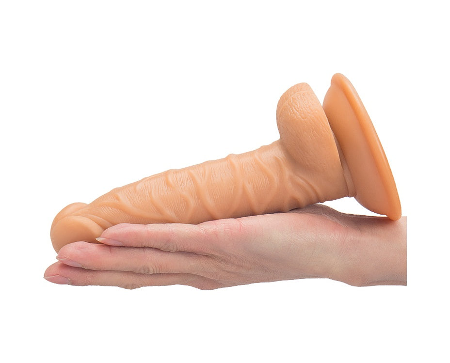 Realistik 18 CM Vantuzlu Damarlı Ten Dokusunda Süper Yapay Dildo