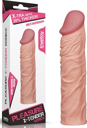 Lovetoy X-Tender 5 CM Dolgulu Realistik Penis Kılıfı 20 CM + 10 ml Kayganlaştırıcı