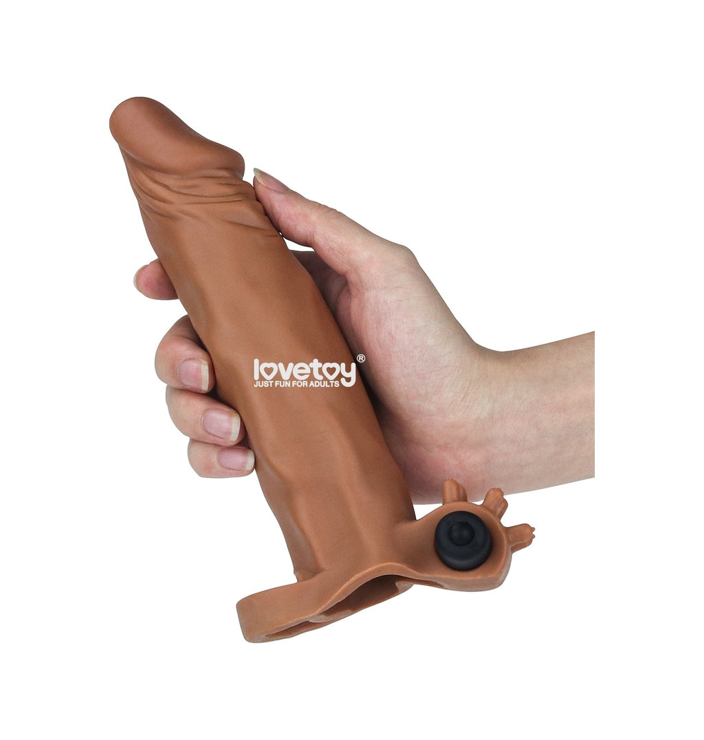 Lovetoy X-Large Full Realistik Titreşimli Uzatmalı Penis Kılıfı