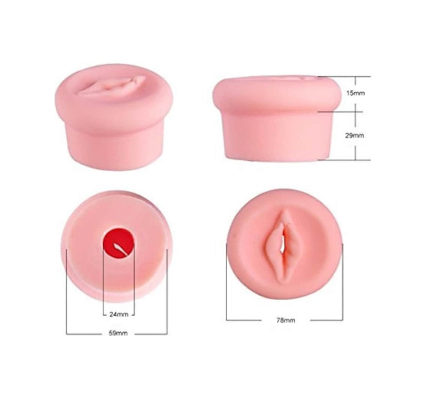 Sleeve Suni Vajina Girişli Yedek Başlık Realistik Penis Pompa Başlığı