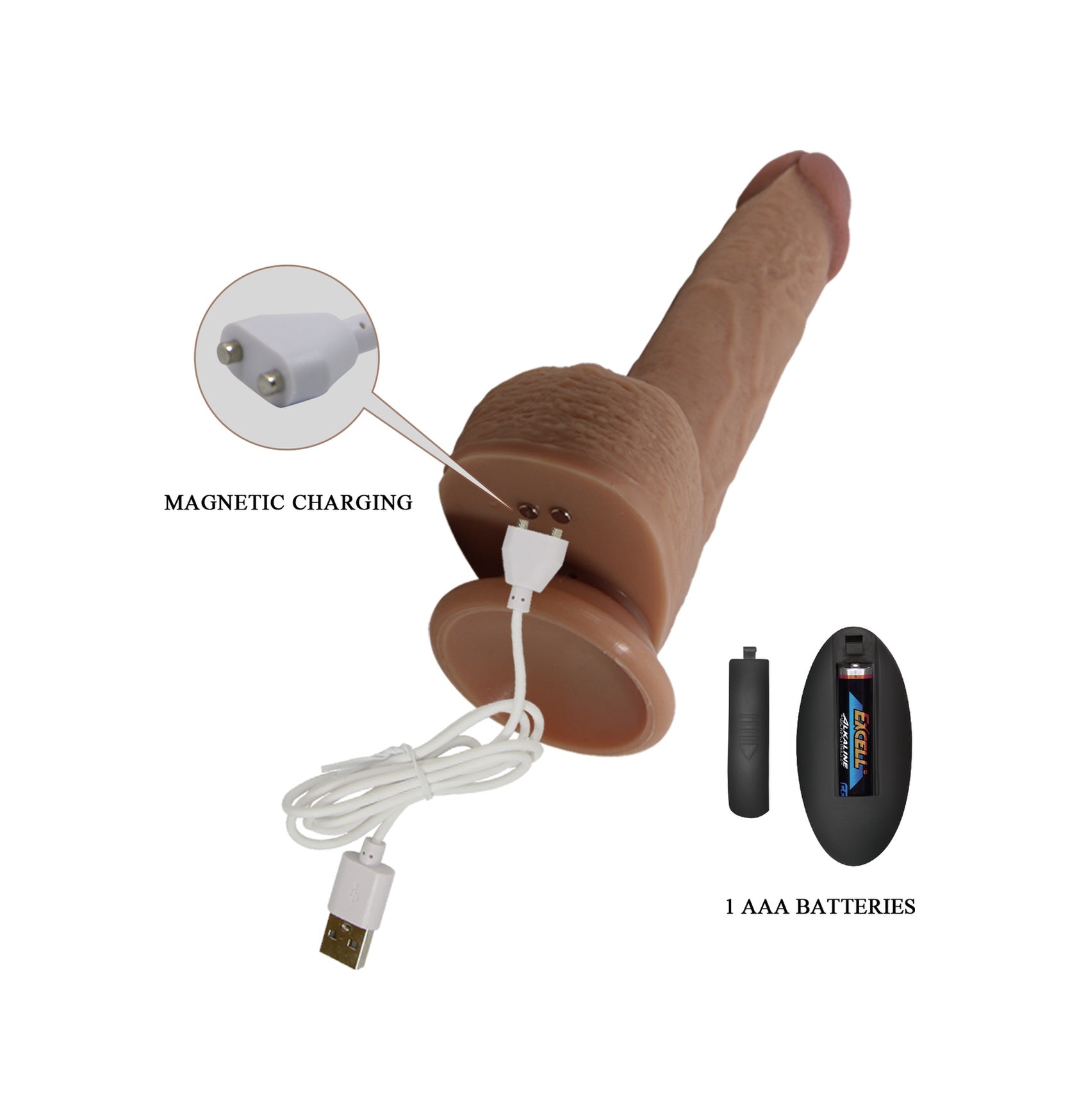 Süper Soft Silikon 23 CM Titreşimli İleri Geri Hareketli Vibratör