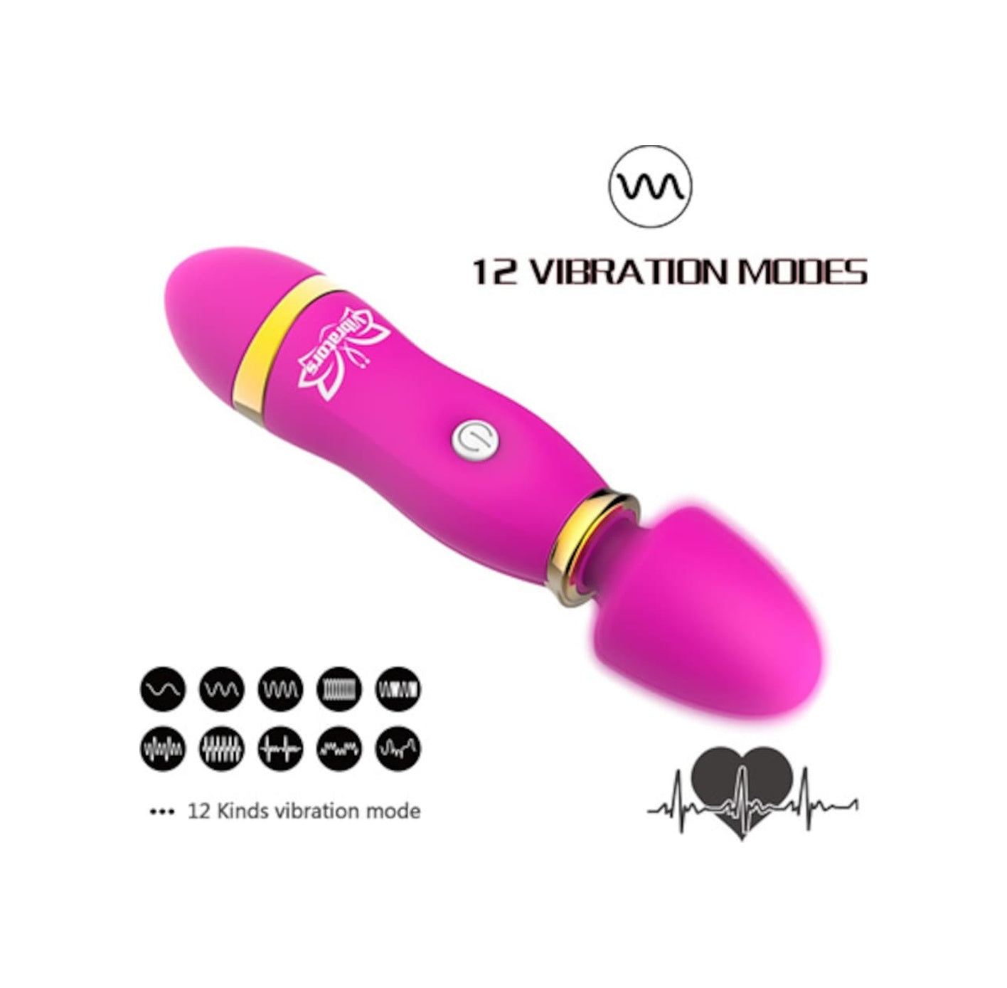 12 Titreşimli Vajina Klitoris Stimülatörü G-Spot Vibratör Pembe