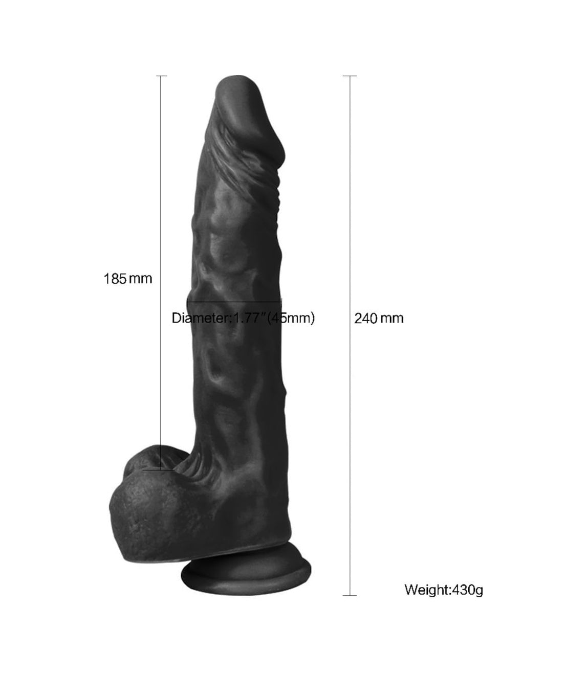 Gabriel 24 Cm Vantuzlu Uzun Gerçekçi Realistik Zenci Penis Dildo