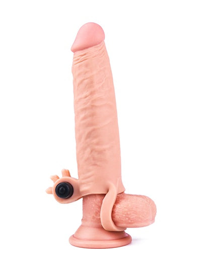 Lovetoy X-Tender Realistik Titreşimli 5 CM Dolgulu Uzatmalı Penis Kılıfı 19 CM