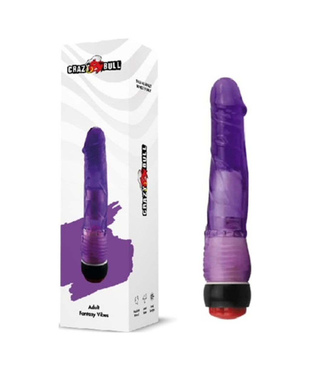 Crazy Bull Vibes 18 Cm Titreşimli Mor Jel Anal Vibratör Dildo Penis