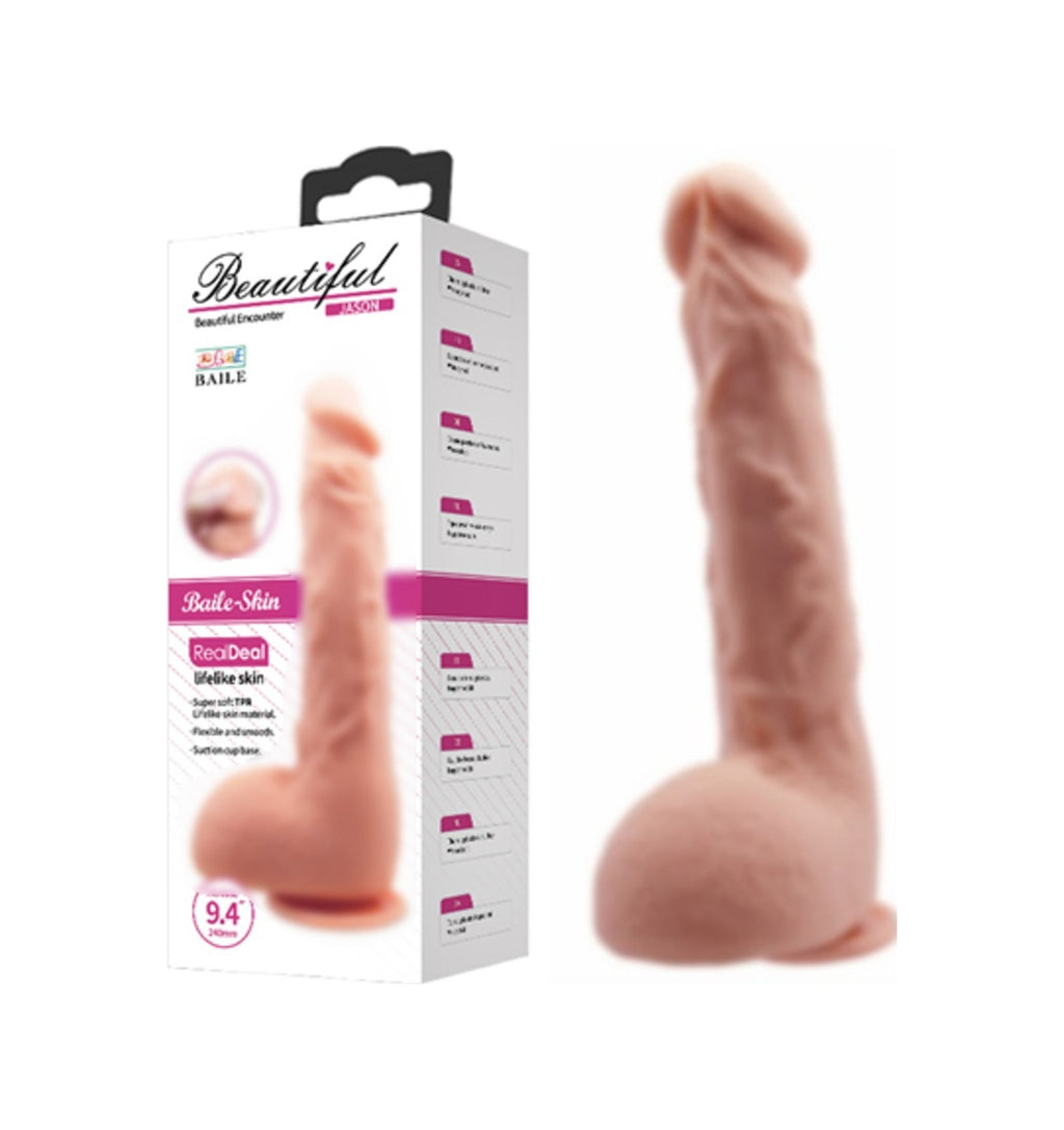 Baile Beautiful 24 Cm Süper Gerçekçi Vantuzlu Damarlı Dildo Penis