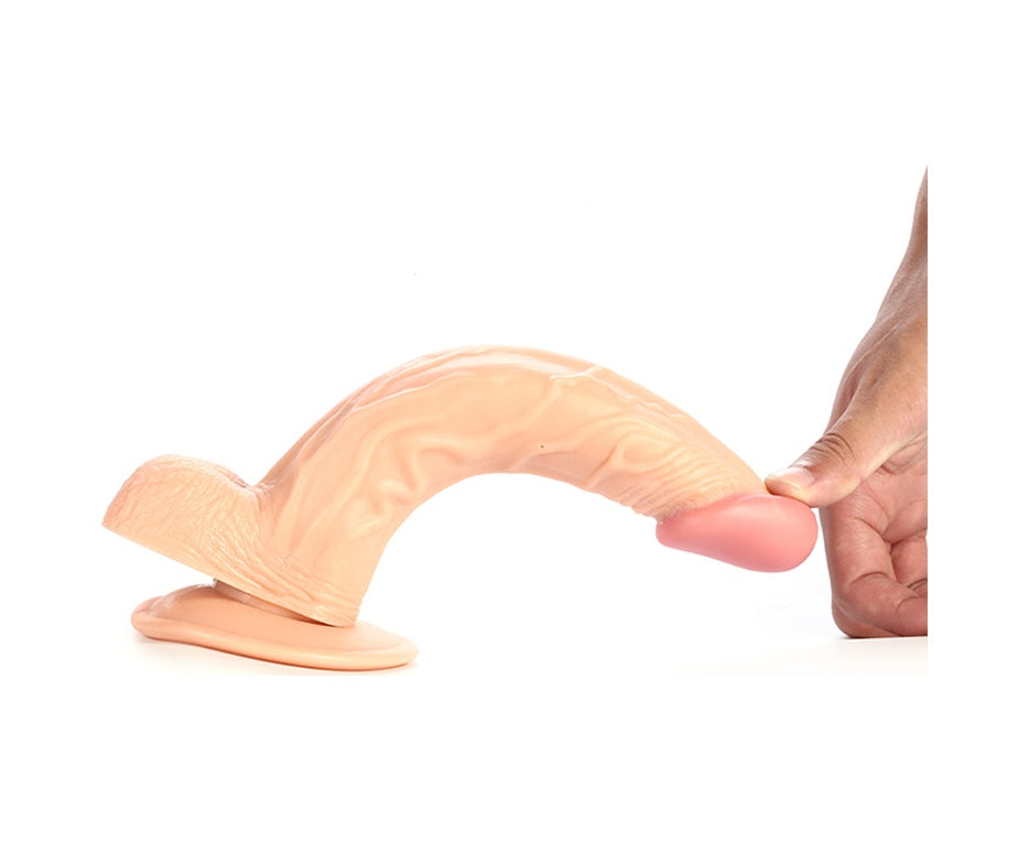 Realistik 22.5 CM Kavisli Damarlı Dildo Penis