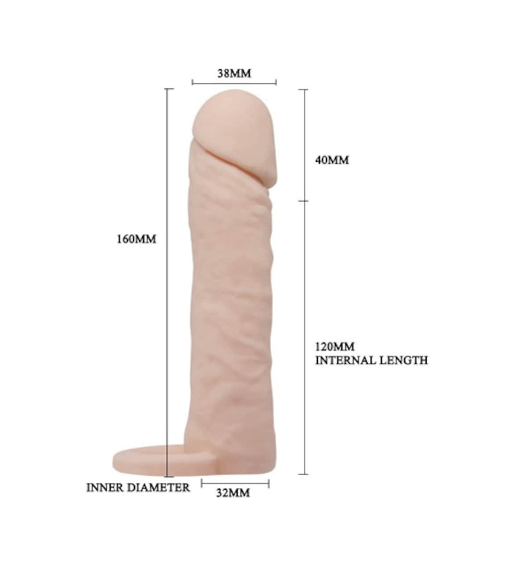 Pretty Love Extended 4 Cm Dolgulu Realistik Uzatmalı Penis Kılıfı
