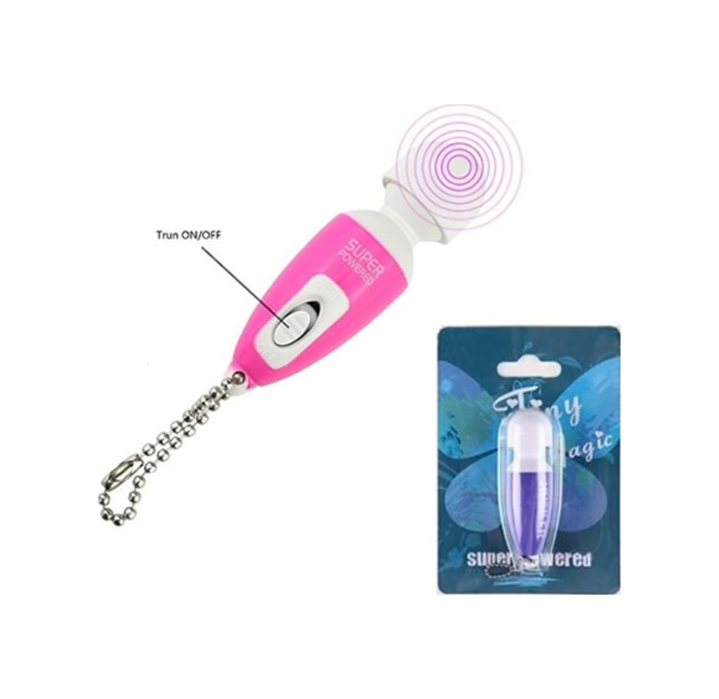 Powered 6 Cm Mini Vibratör Mastürbatör Anahtarlık Vibratör Pembe
