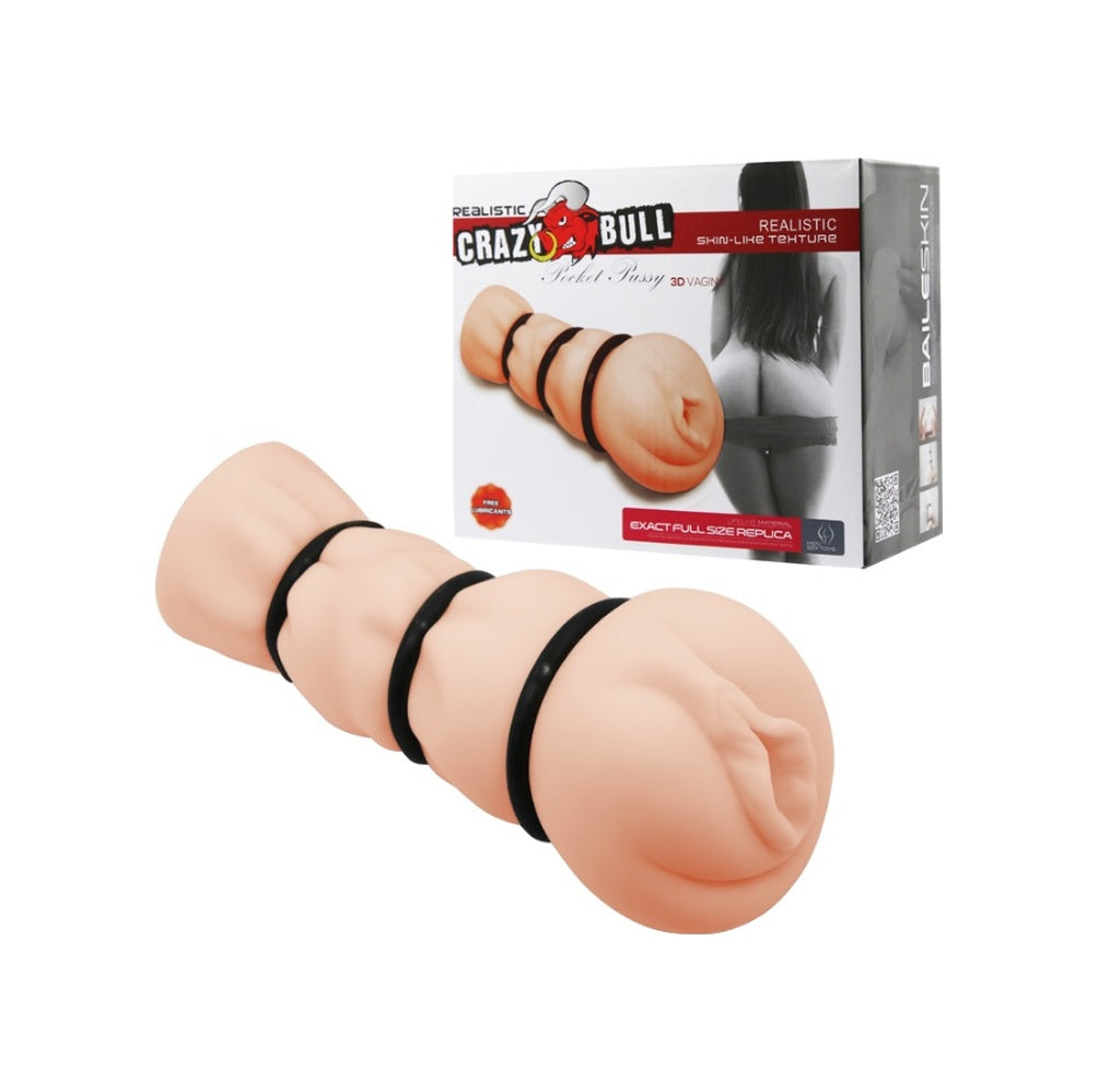 Exact 16 CM 3 Adet Penis Halkalı Süper Gerçekçi 3D Realistik Suni Vajina Masturbatör
